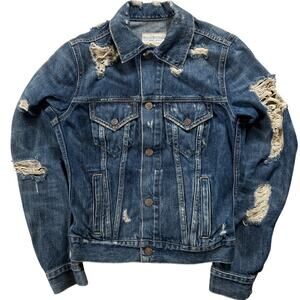 Vintage Ralph Lauren Denim & Supply Blue Denim Jean Jacket XS Distressed